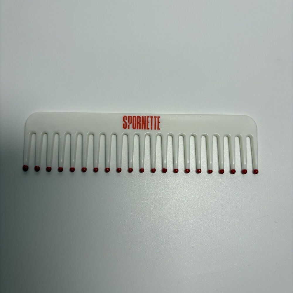 Vintage Spornette Detangler Comb White with Red Ball Ends